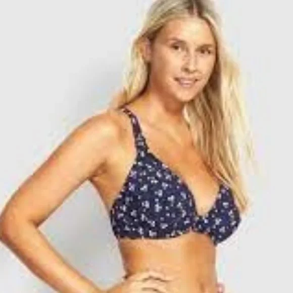 NWT Seafolly F Cup Halter in Indigo Remix - Picture 2 of 12